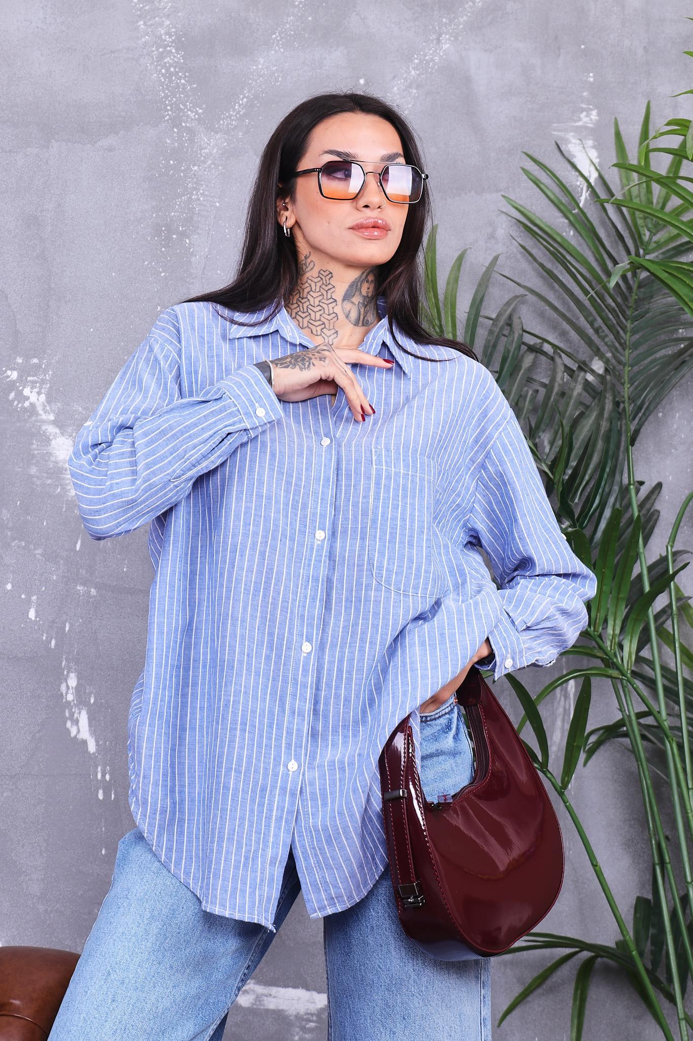 Çizgili Basıc Gömlek