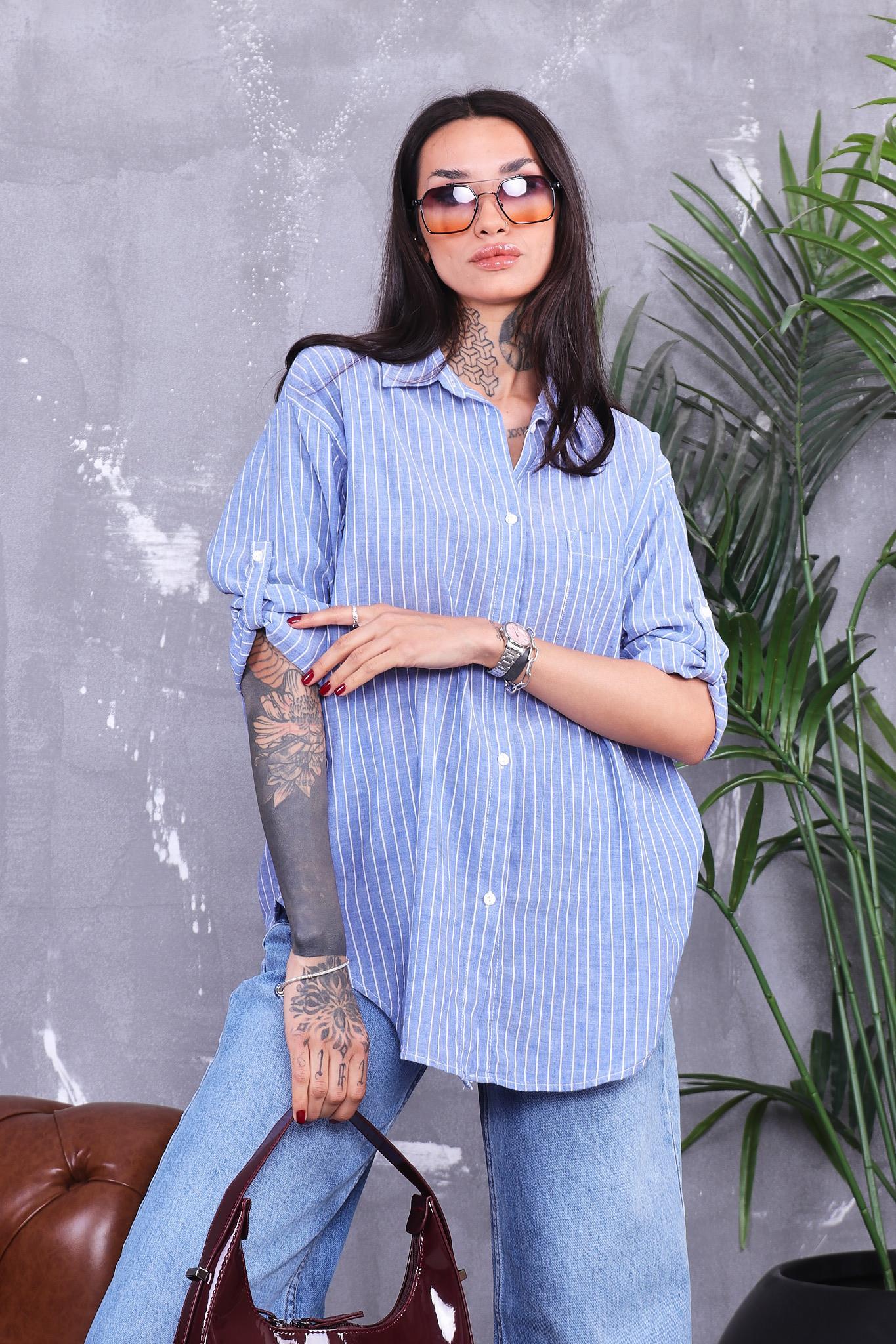 Çizgili Basıc Gömlek