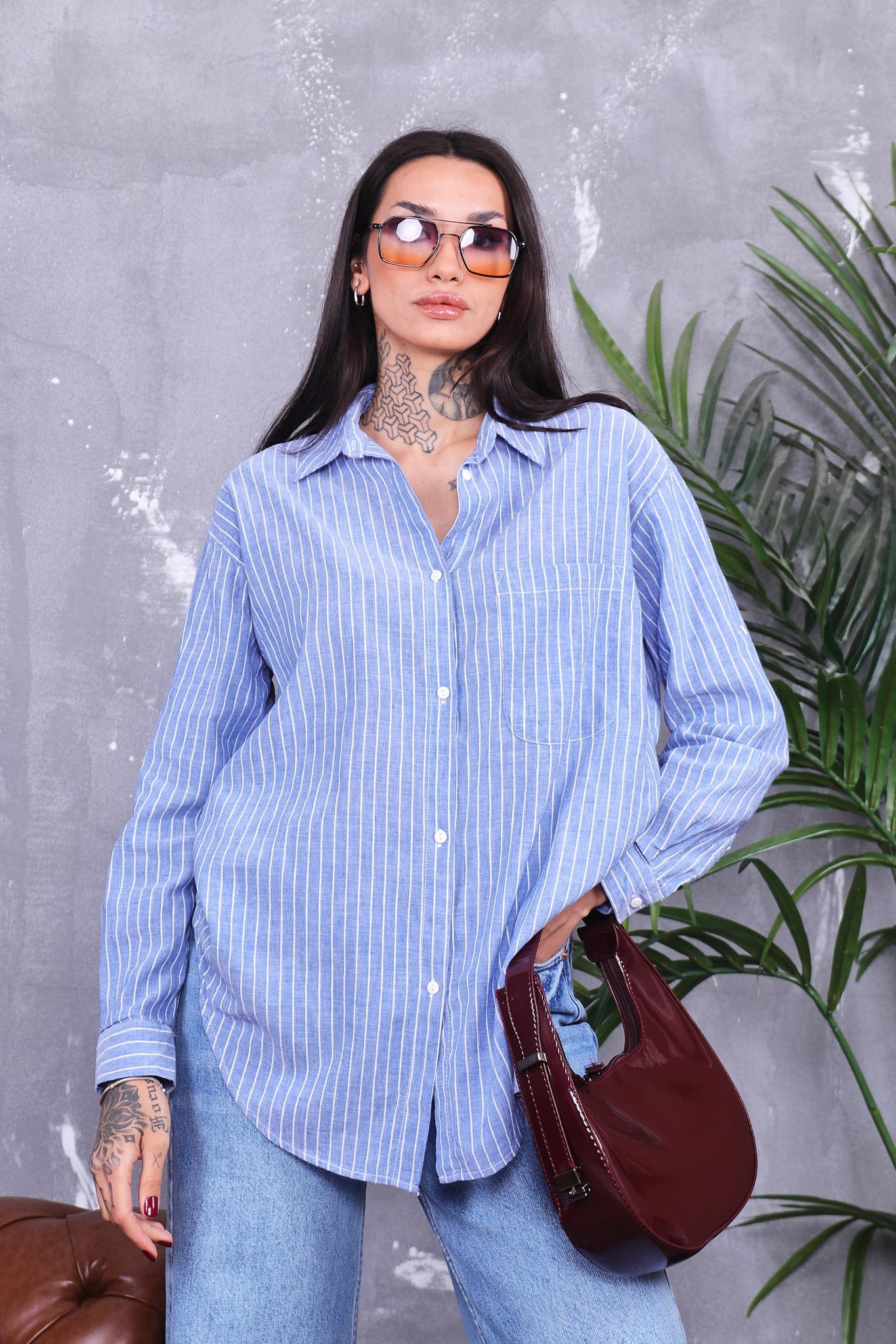 Çizgili Basıc Gömlek