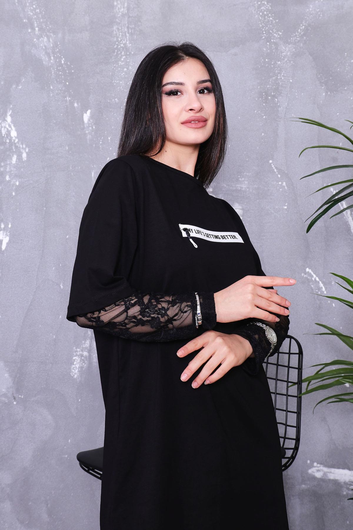 Dantel Tshirt İki Parça Elbise
