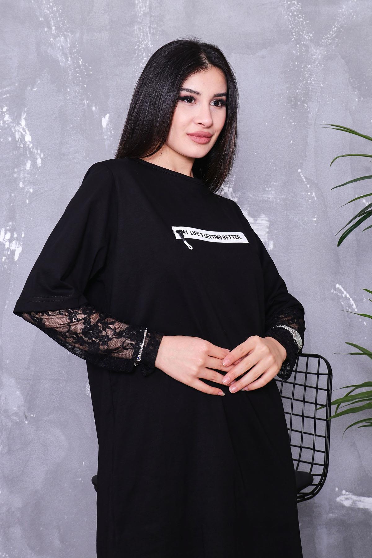 Dantel Tshirt İki Parça Elbise