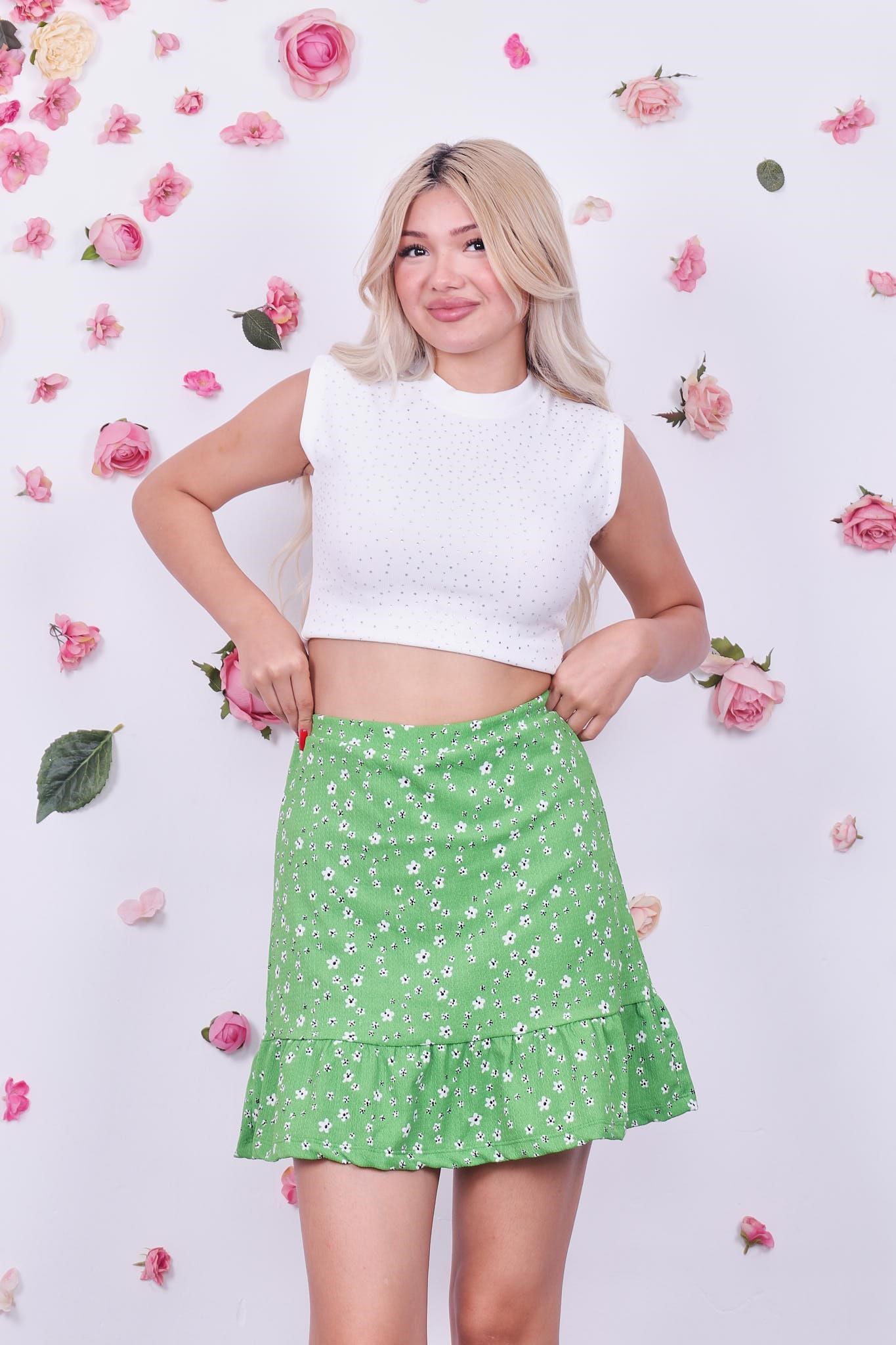 İçi Şortlu Çıtır Çiçek Mini Etek