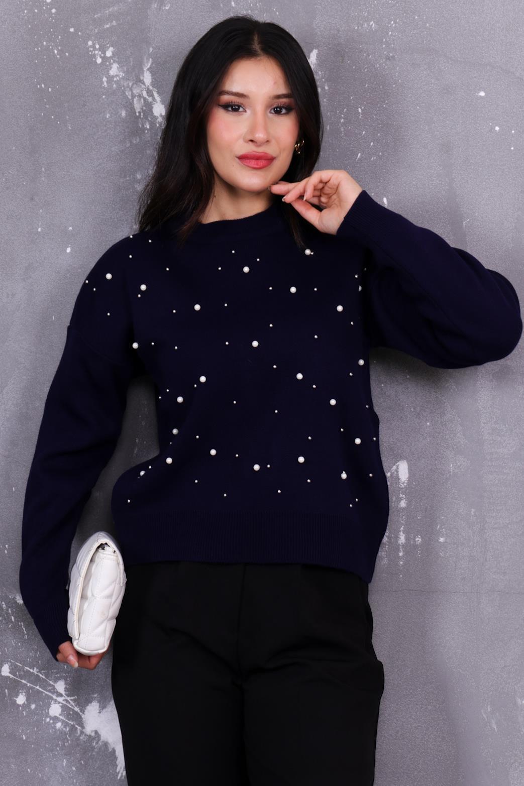 İnci Detaylı Triko Kazak