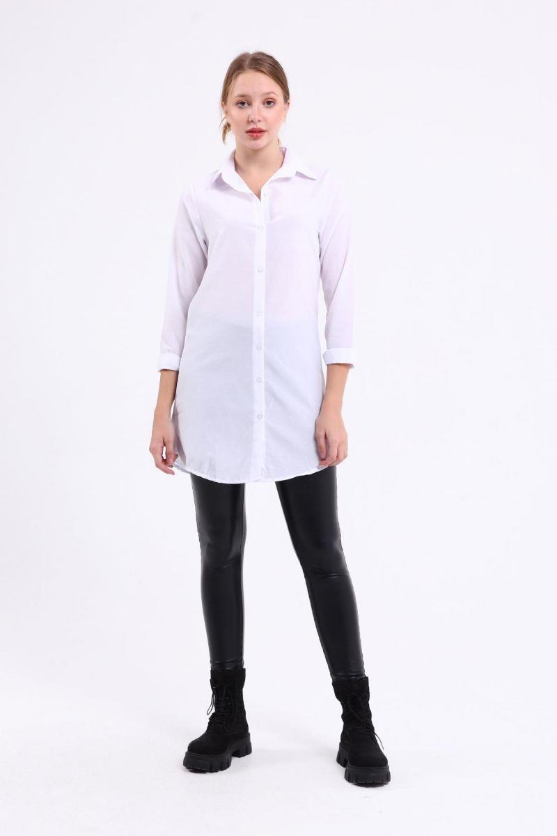 Kadın Basic Gömlek Beyaz