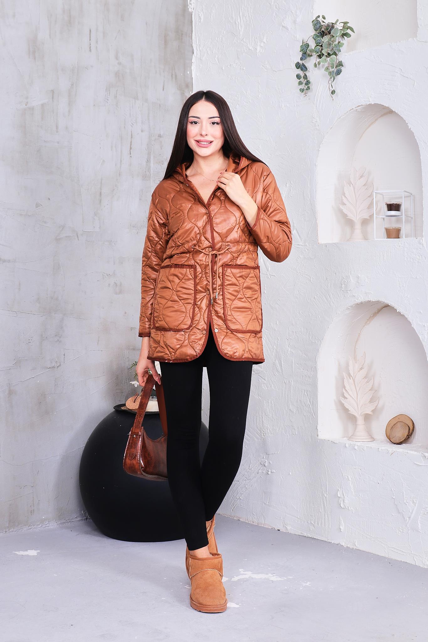 Kapitone Cepli Kısa Mont