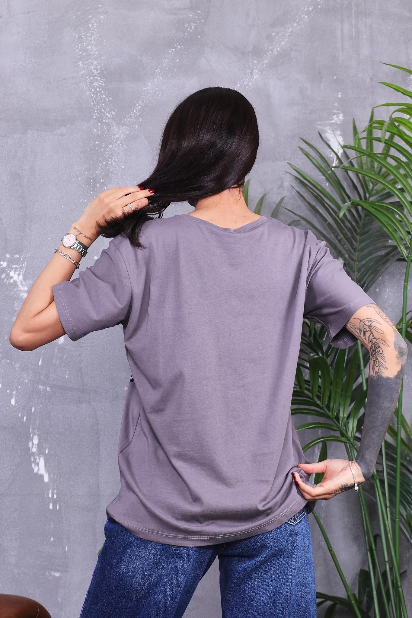 Kız Baskılı Parlak Geçişli Tshirt
