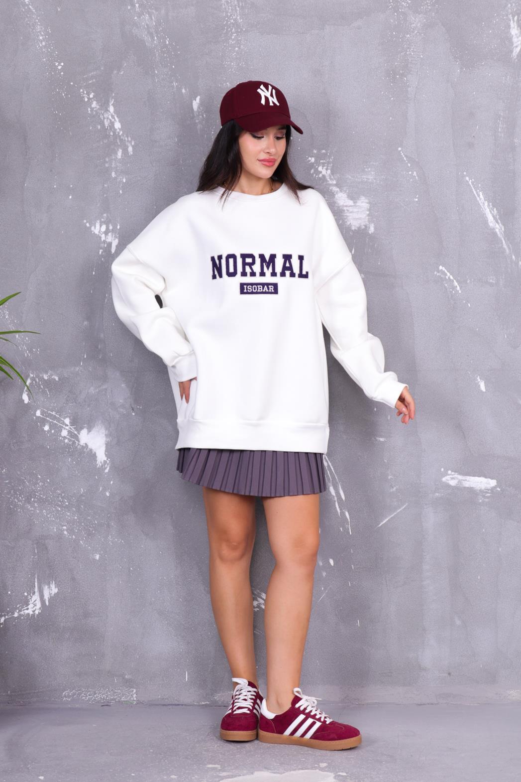 Normal Baskılı İçi Şardonlu Sweatshirt