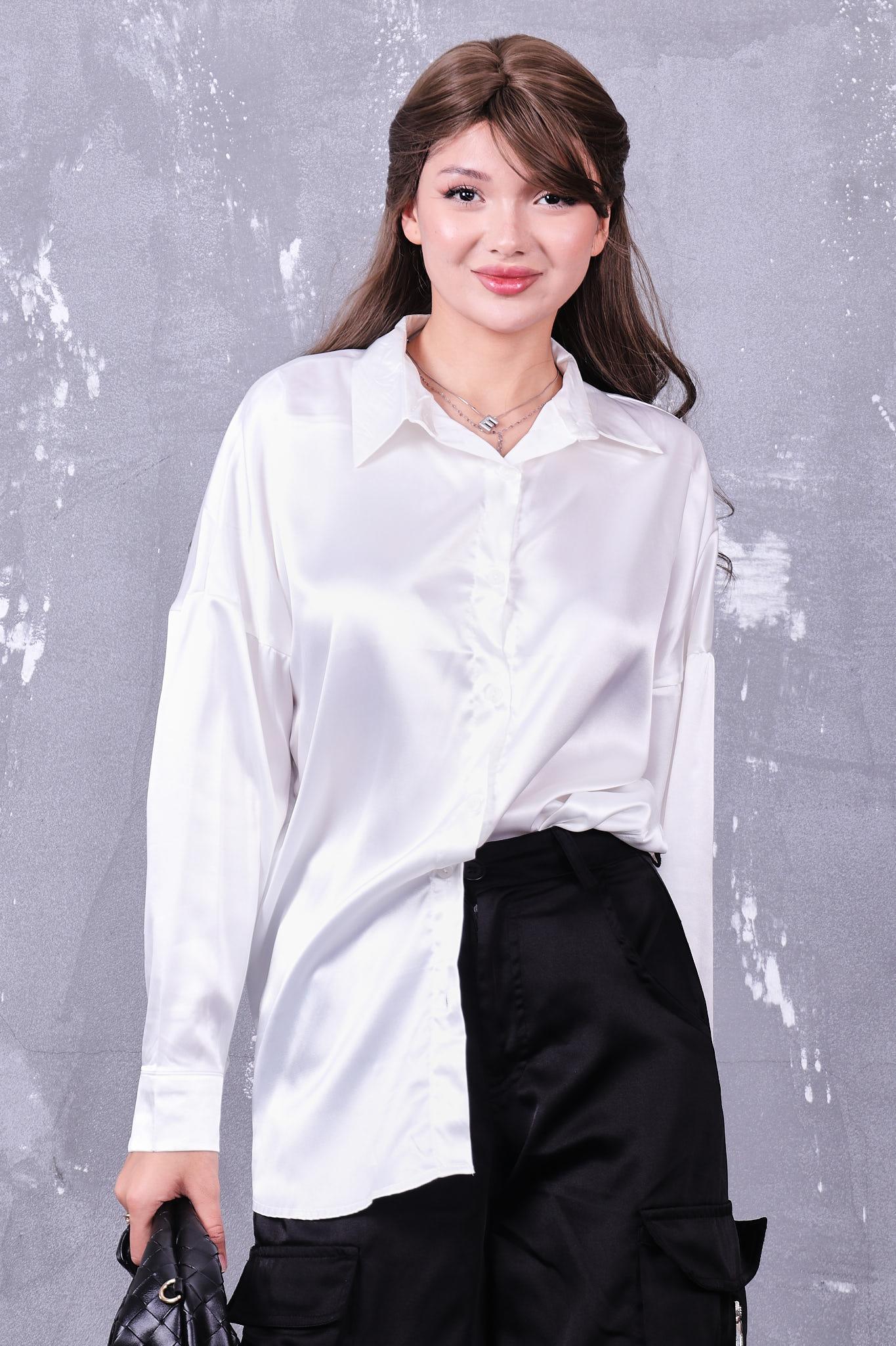 Oversize Saten Gömlek