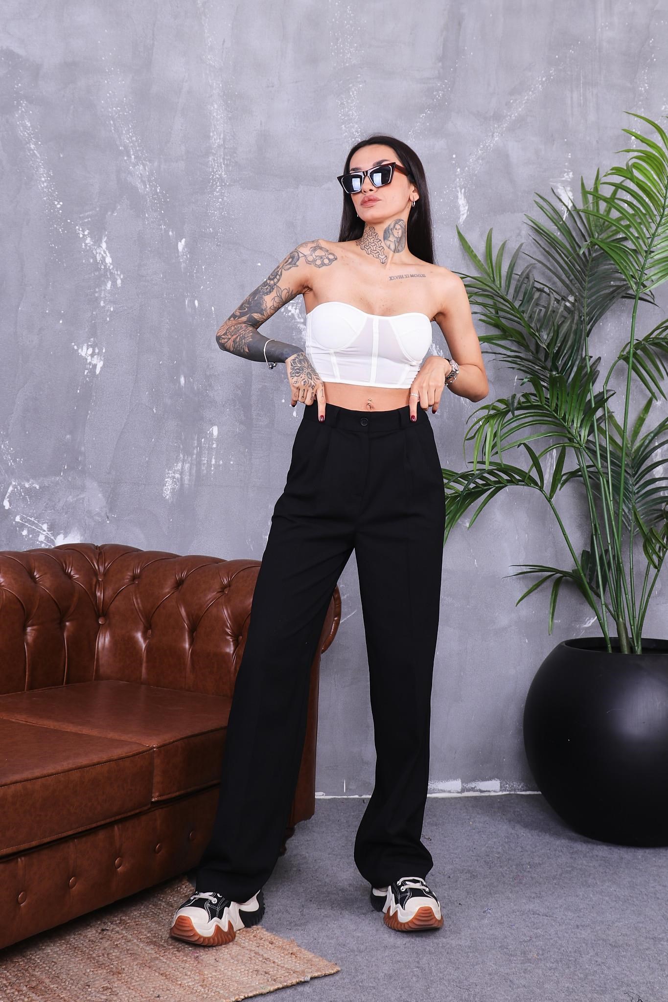 Straplez Crop Bluz
