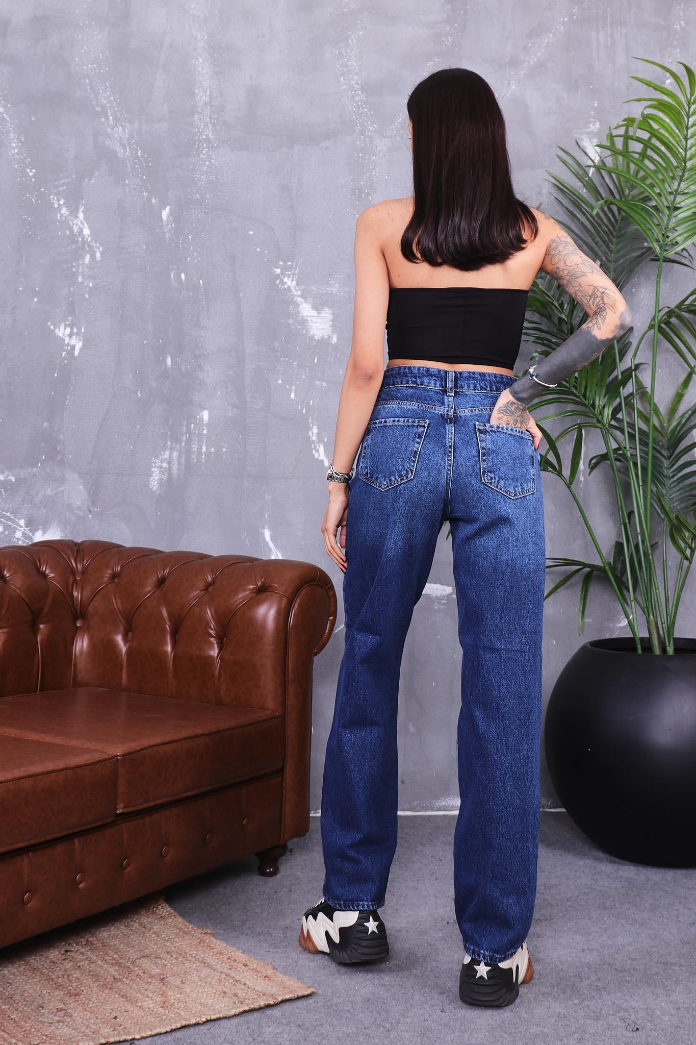 Yüksek Bel Straight Jean