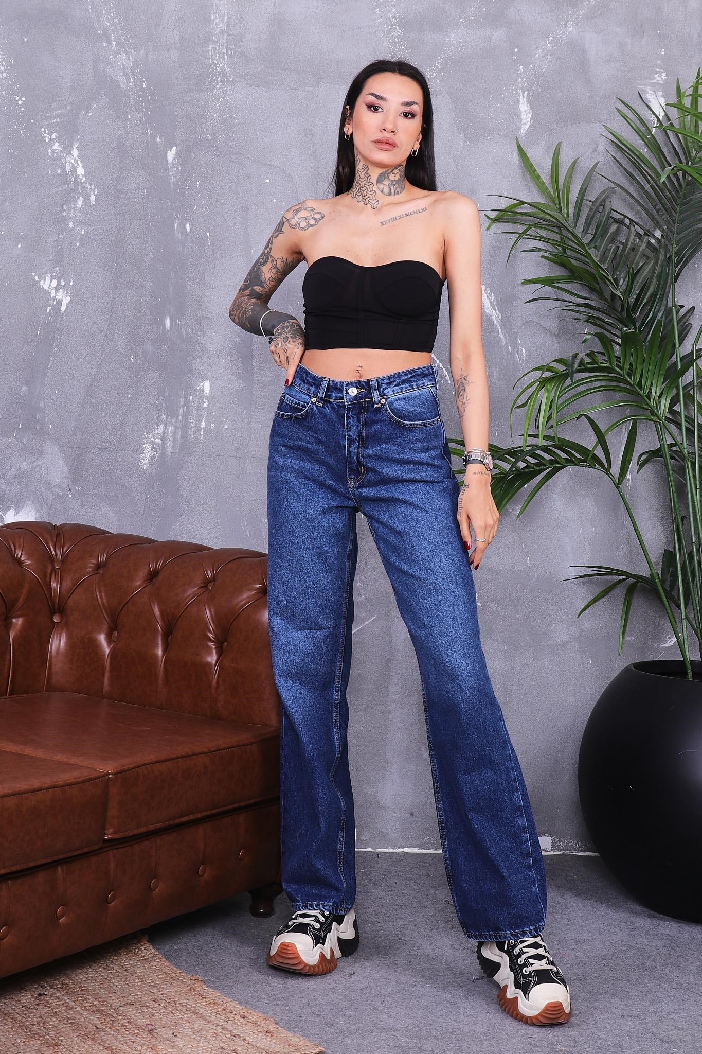 Yüksek Bel Straight Jean