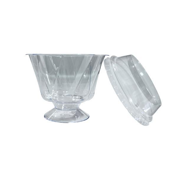 Ayaklı Kristal Tatlı Kase ve Kapağı 300 Adet