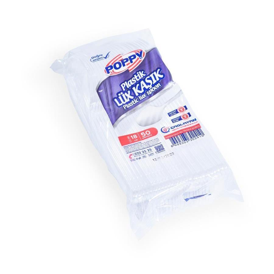 POPPY PLASTİK LÜKS KAŞIK 50'Lİ