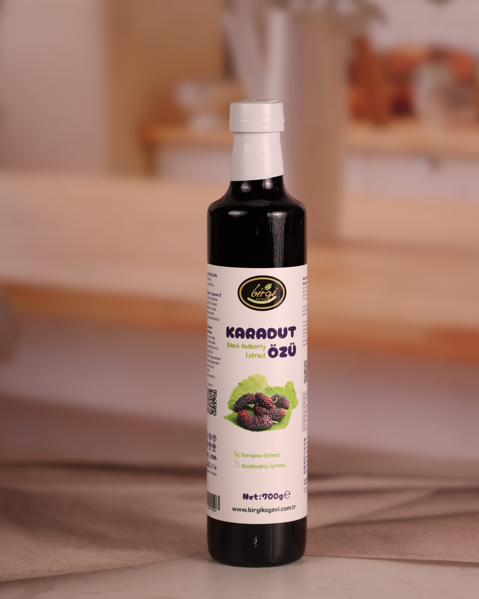 700 g Premium Taneli Karadut Özü | KatkısızBirgi Köy EviÖZLERPremium Taneli Karadut Özü – 700 g