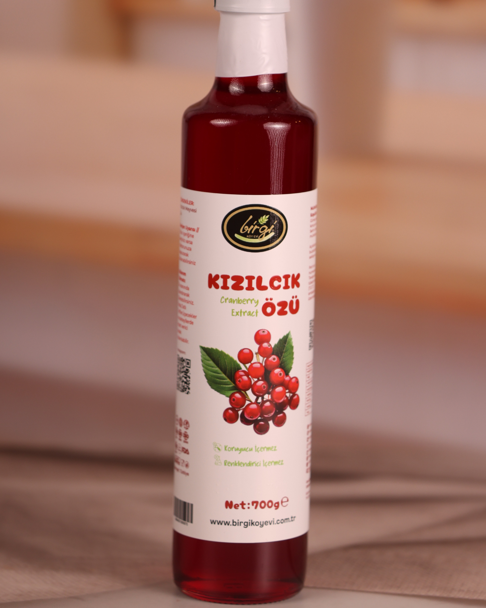 700 g Premium Taneli Kızılcık Özü | Katkısız & Şeker İlavesizBirgi Köy EviÖZLERPremium Taneli Kızılcık Özü – 700 g