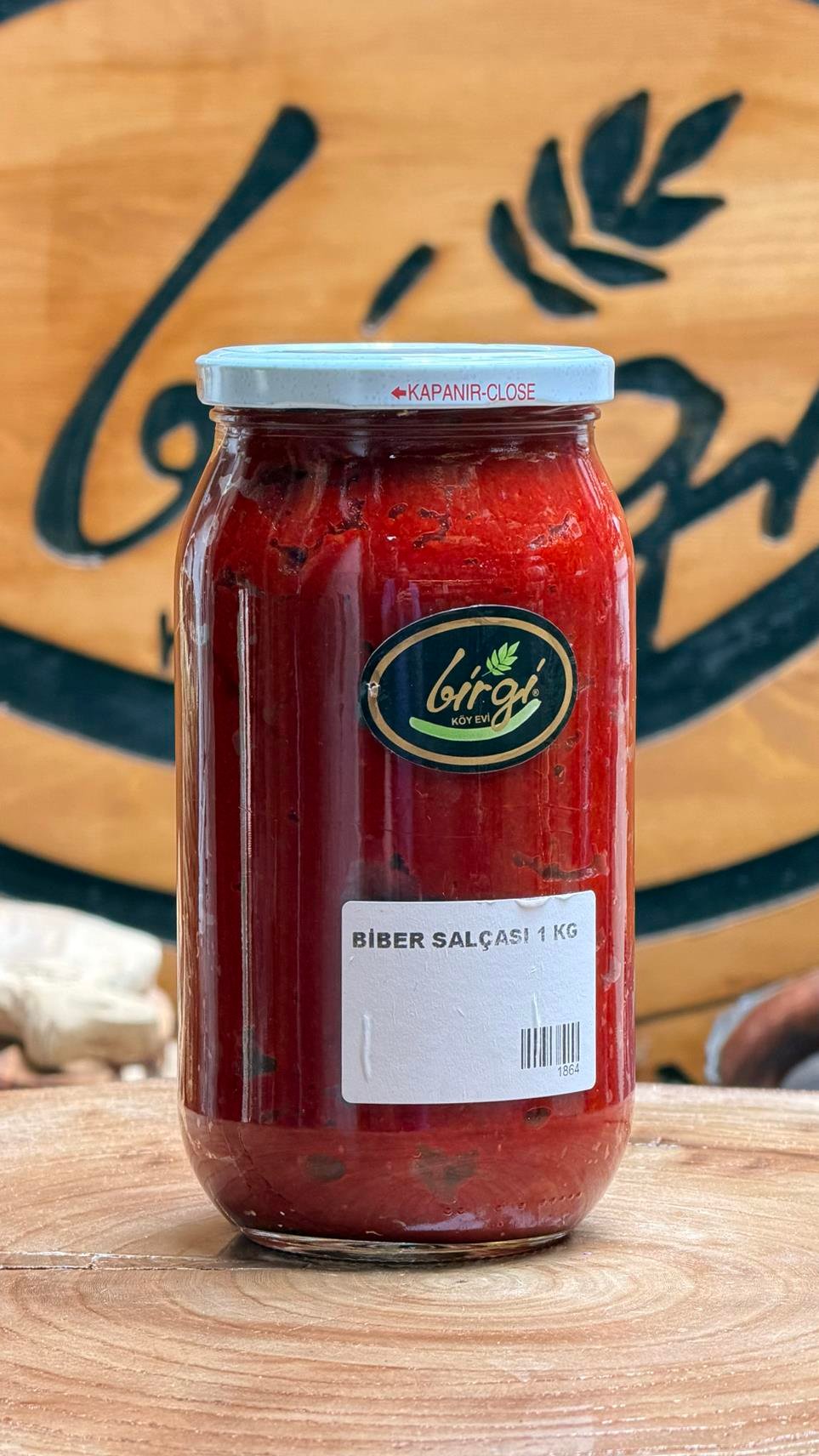 Birgi Köy Evi Cam Kavanozda 1 KG Biber Salçası
