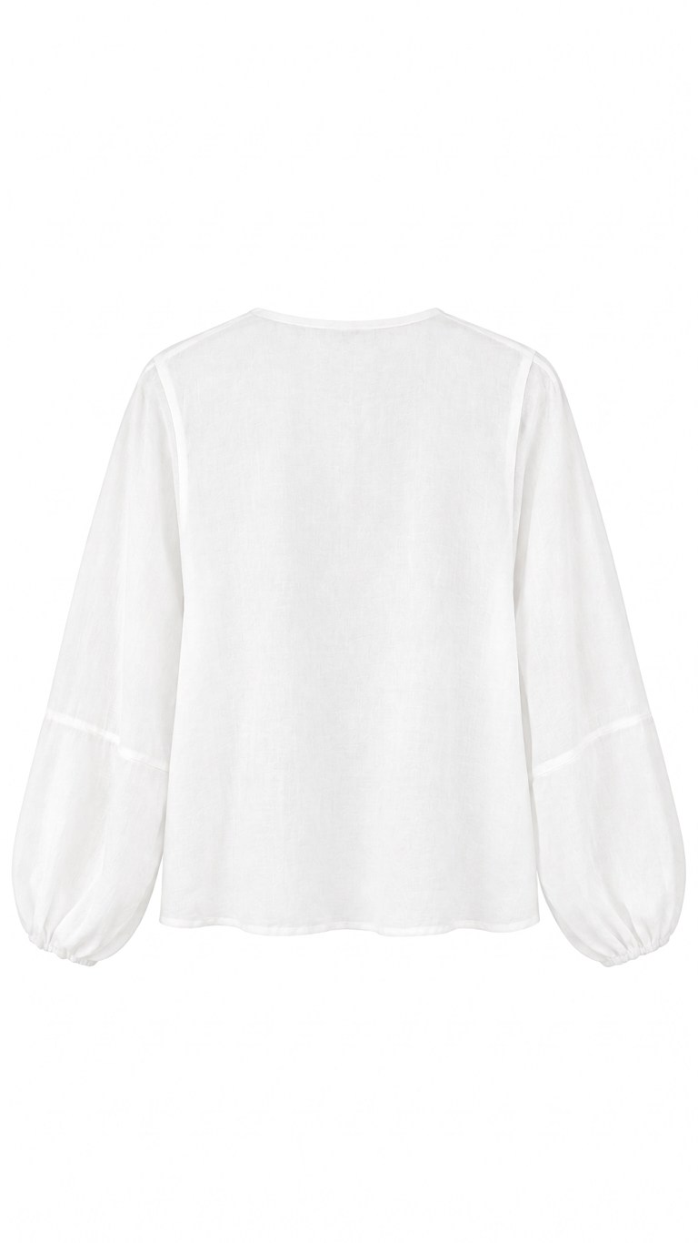 Kadın Ekru Fermuarlı Tencel Bluz