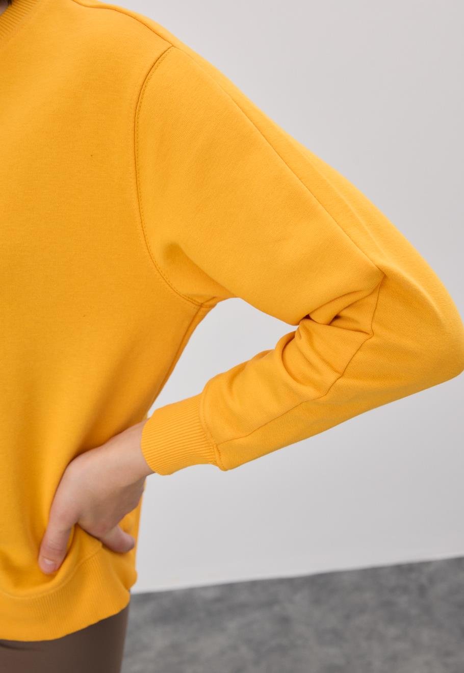 Kadın Kayısı Renk Basic Sweatshirt