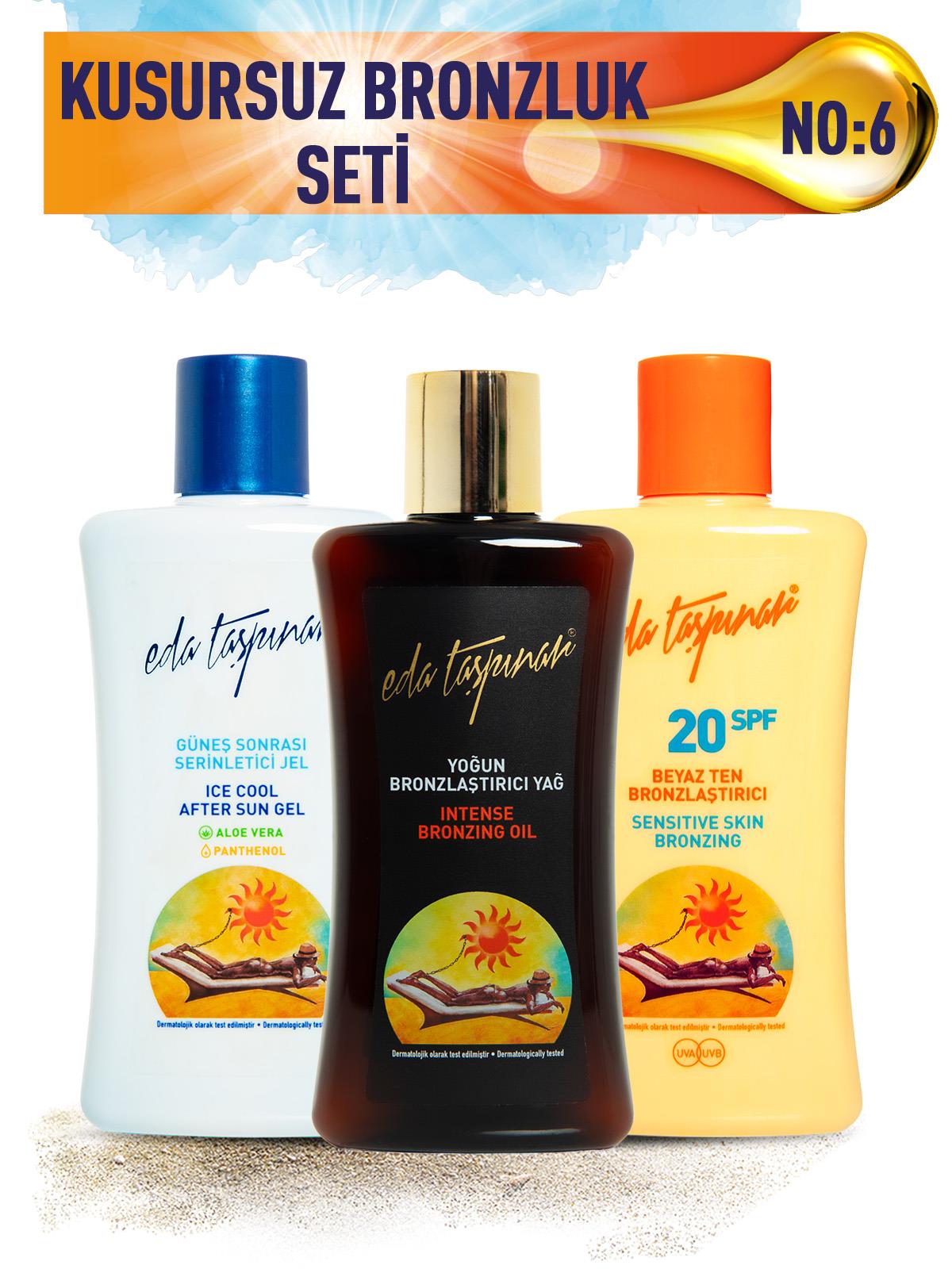 Kusursuz Bronzluk Seti No:6 Yoğun Bronzlaştırıcı SPF0 & Beyaz Ten SPF20 & Ice Jel