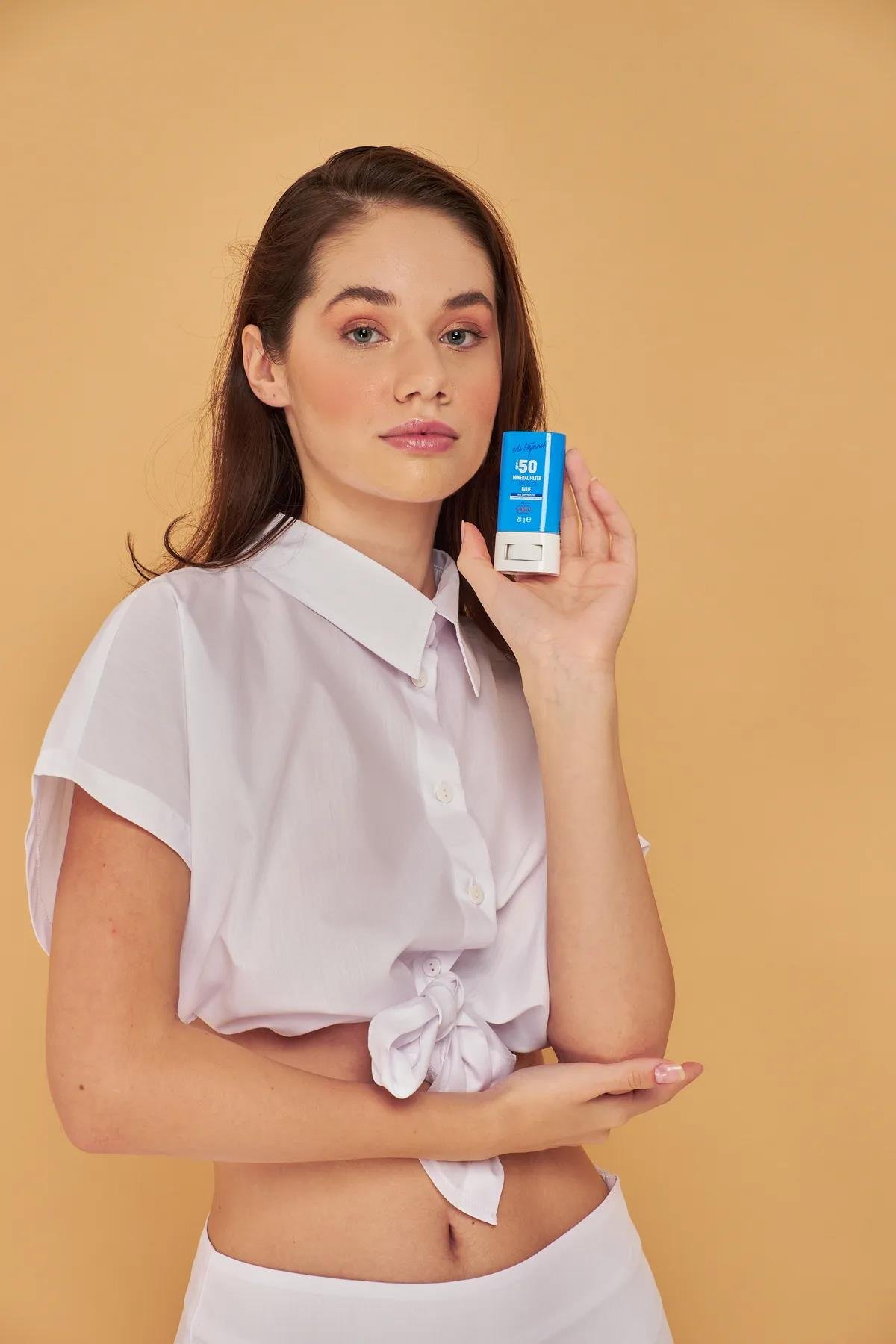 SPF 50+ Mineral Filtreli Mavi Zinc Stick