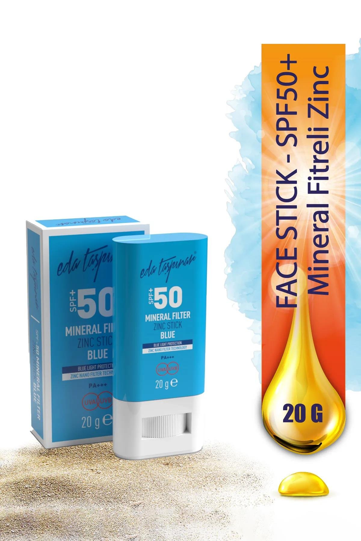 SPF 50+ Mineral Filtreli Mavi Zinc Stick