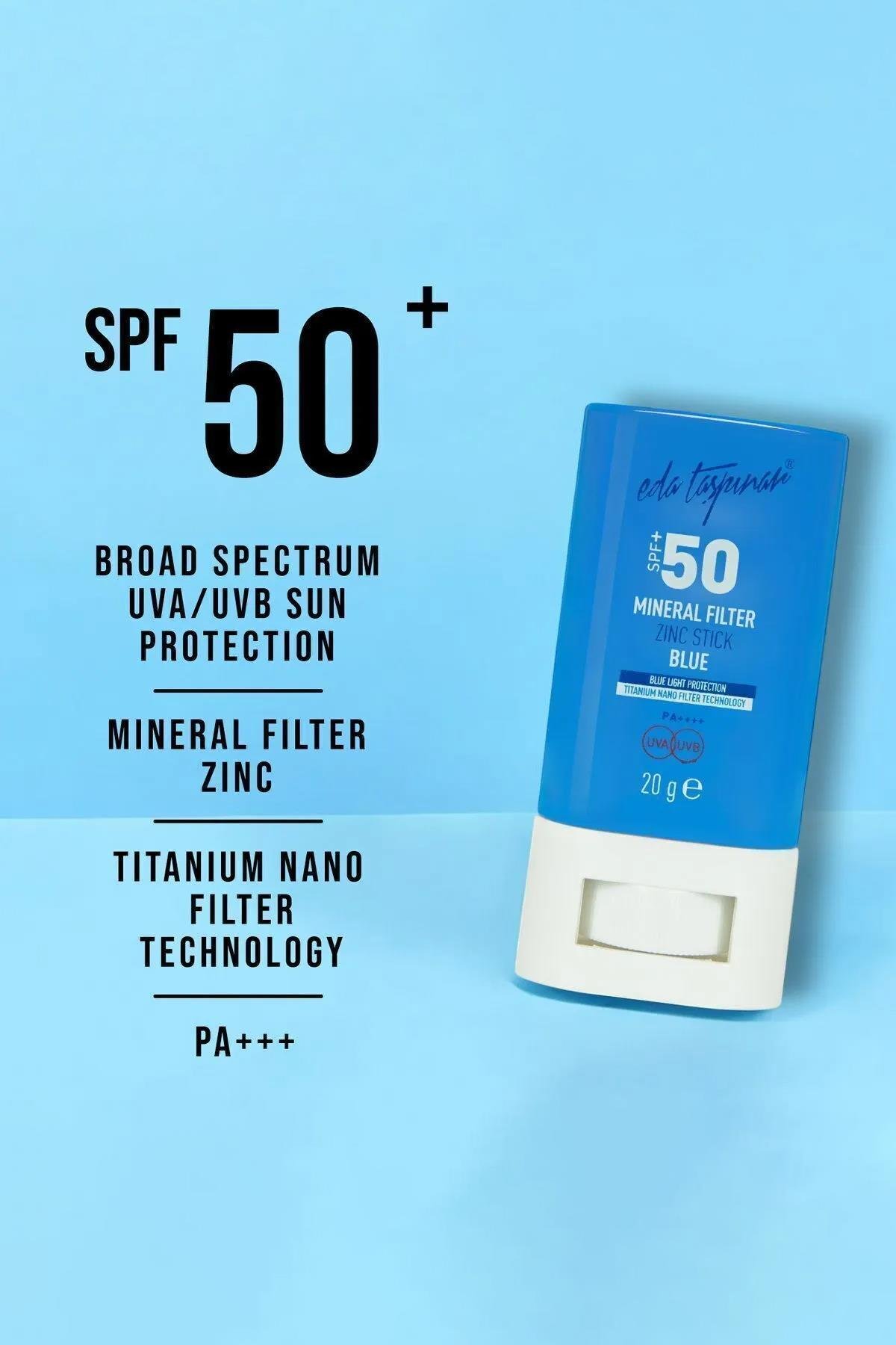 SPF 50+ Mineral Filtreli Mavi Zinc Stick