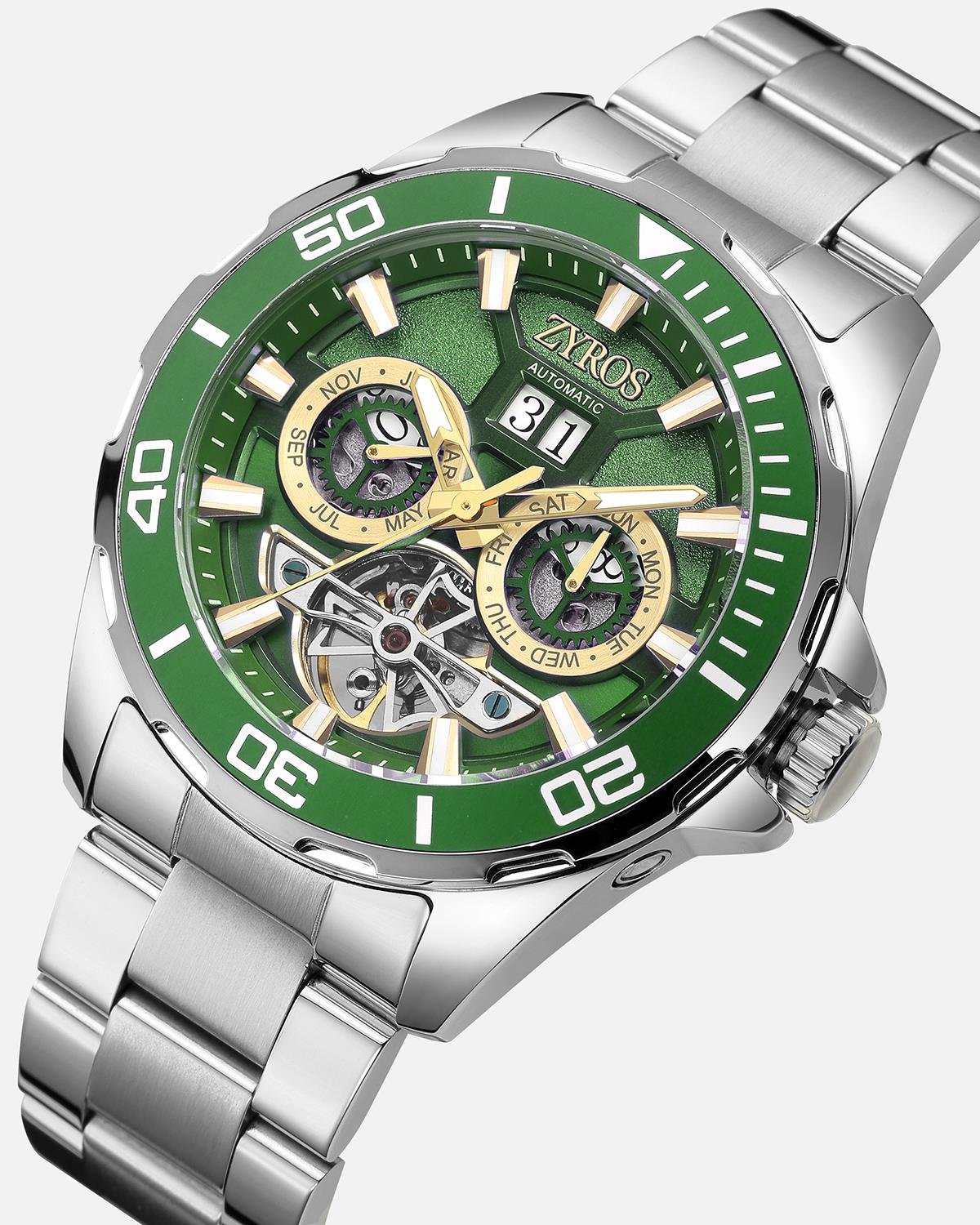 ZYROS Silver Çelik Kordon Automatic Erkek Saati 