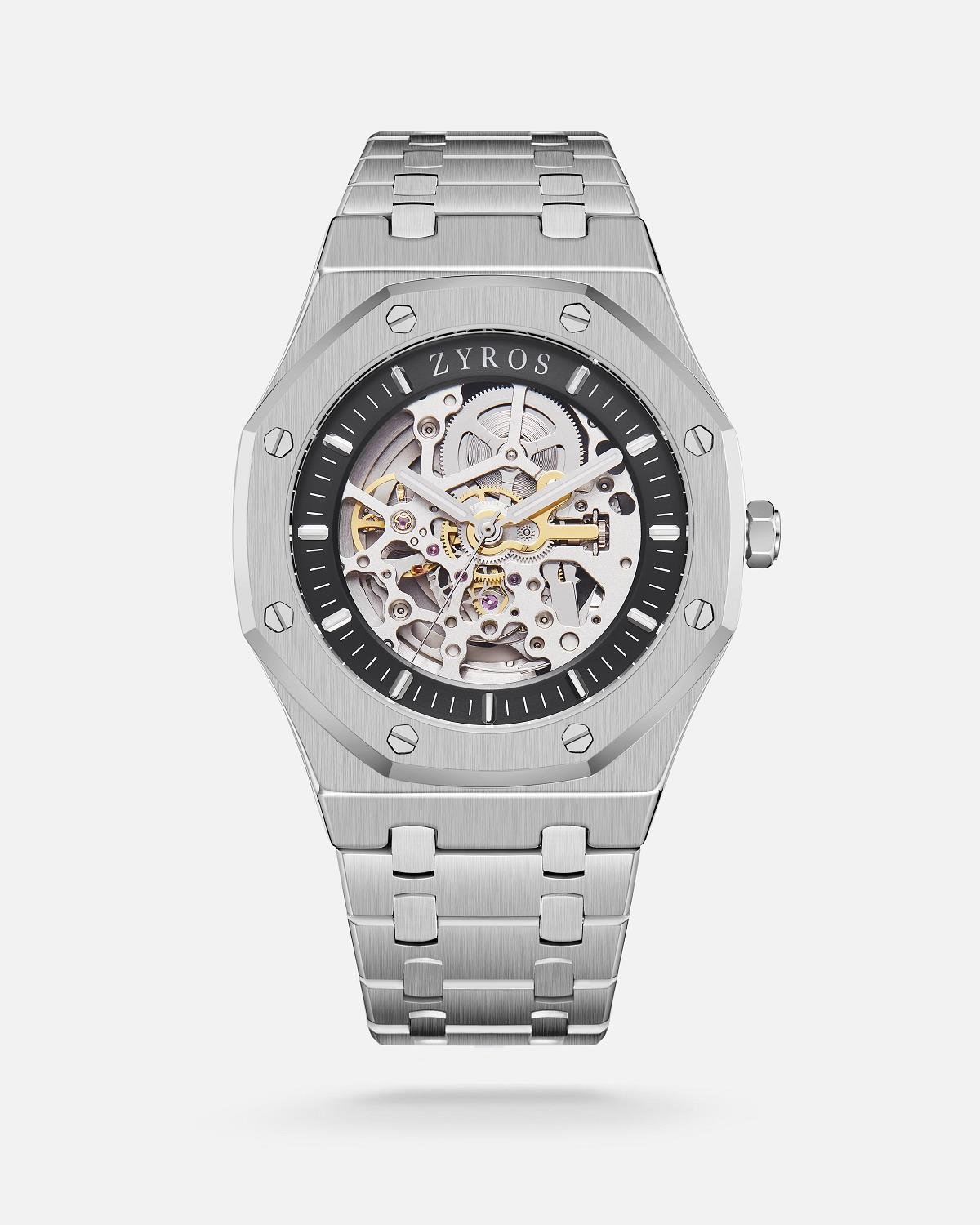 ZYROS Silver Çelik Kordon Automatic Erkek Saati 