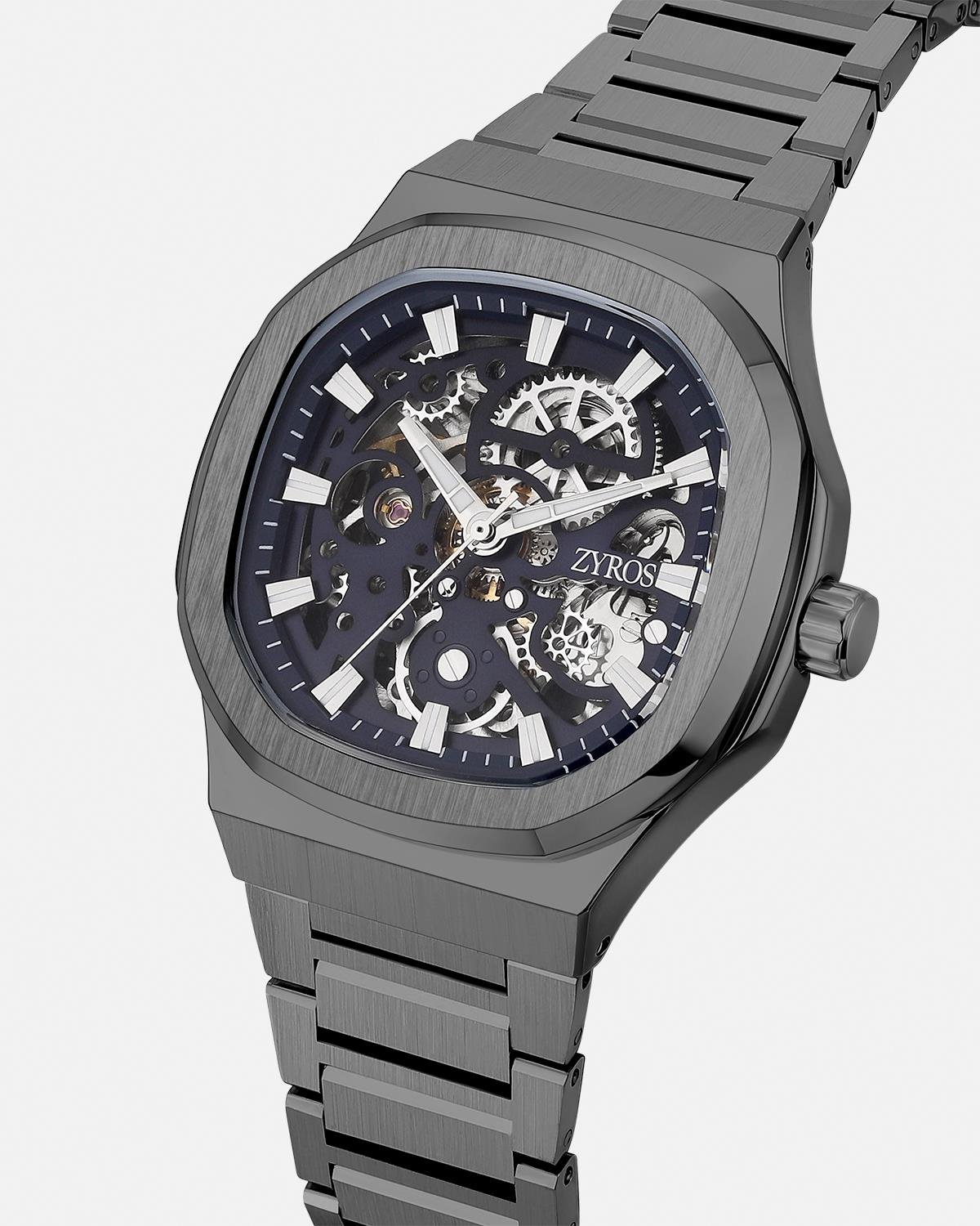 ZYROS Siyah Çelik  Kordon Automatic Erkek Saati 