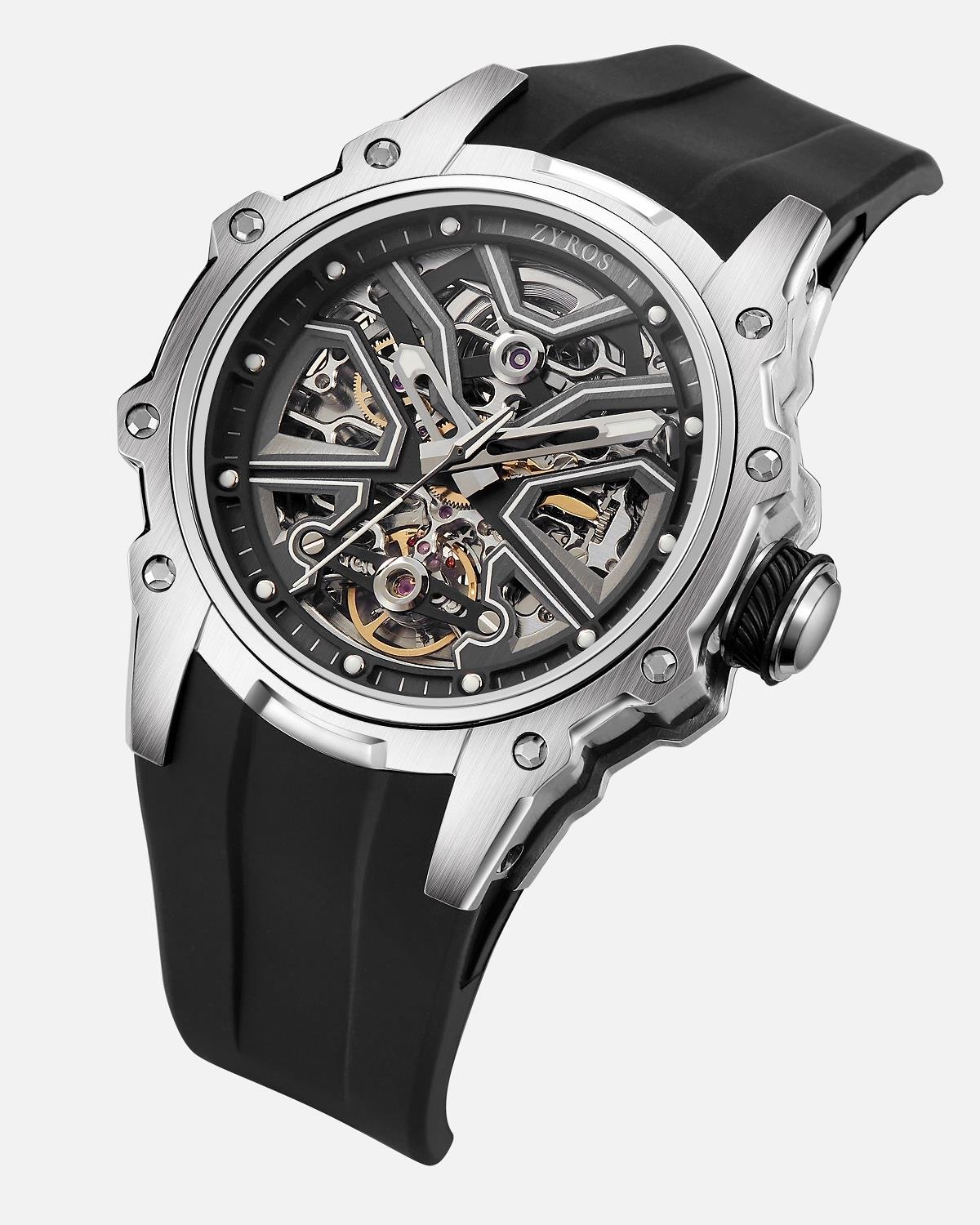 ZYROS Siyah Silikon Kordon Automatic Erkek Saati 