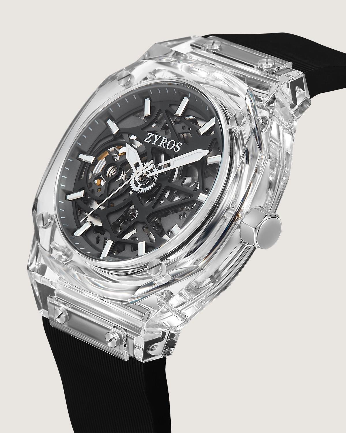 Zyros Siyah Silikon Kordon Automatic Erkek Kol Saati