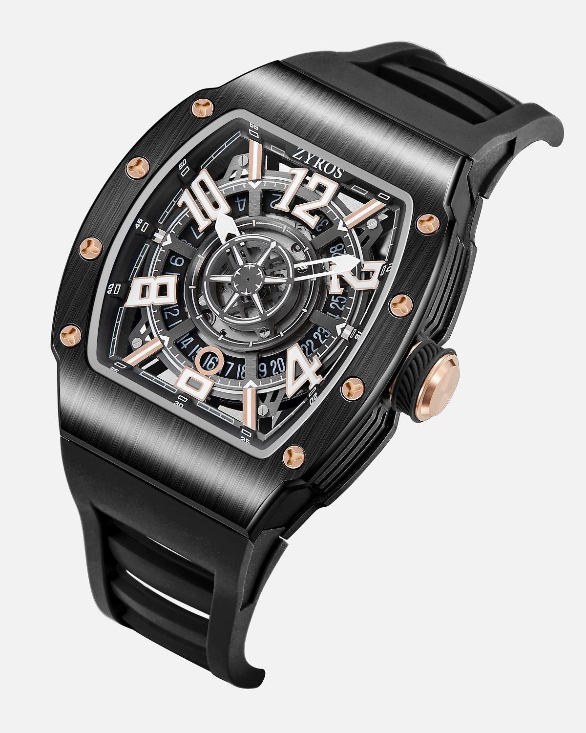 Zyros Siyah Silikon Kordon Automatic Erkek Kol Saati 