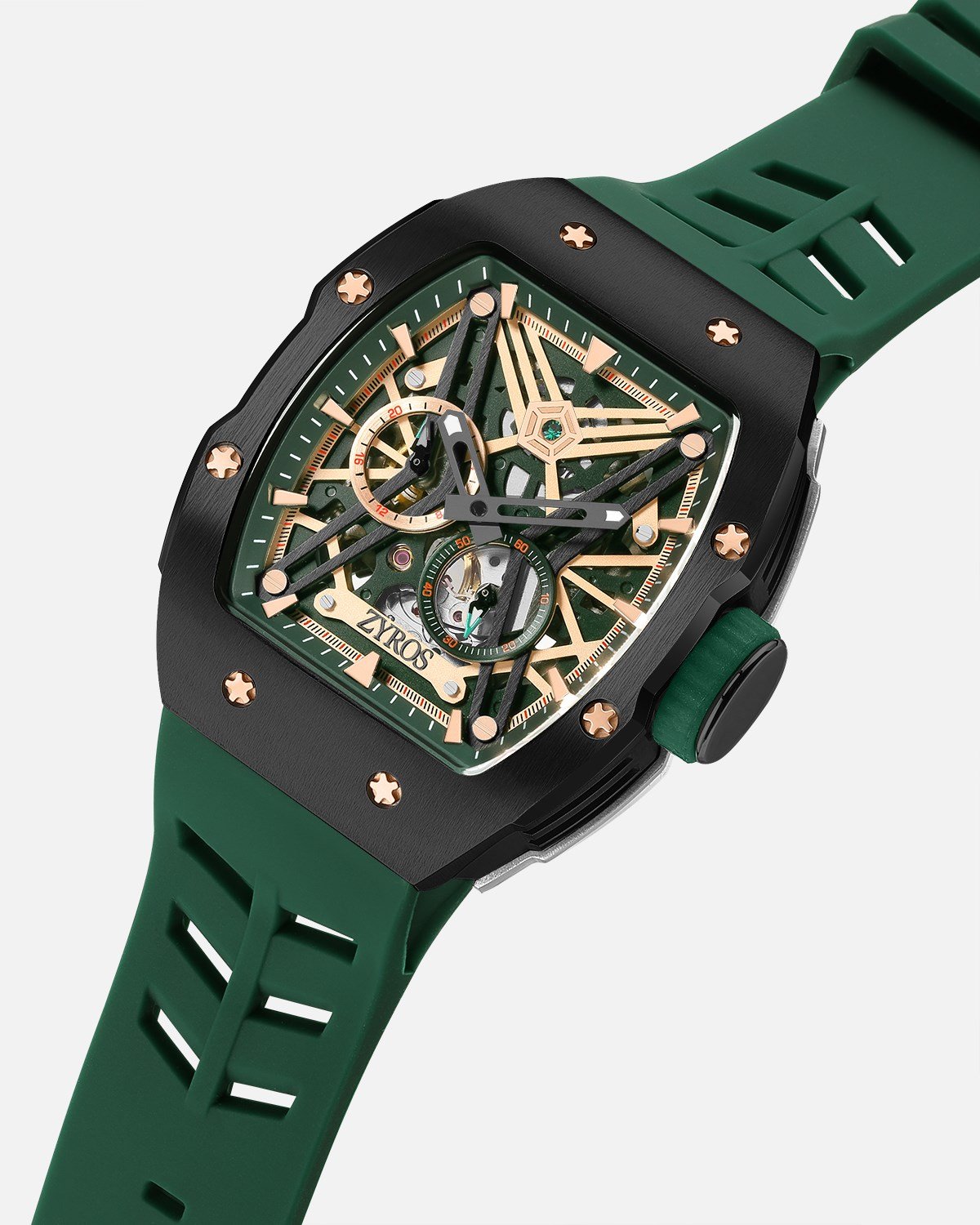 ZYROS Yeşil Silikon Kordon Automatic Erkek Saati