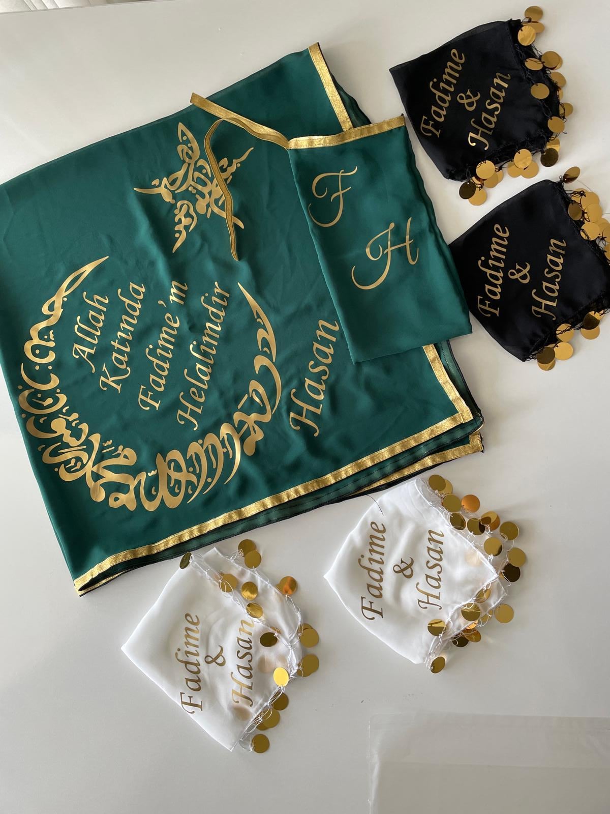 BASKILI DAMAT ÖRTÜSÜ 4 ADET İSİMLİ MENDİL