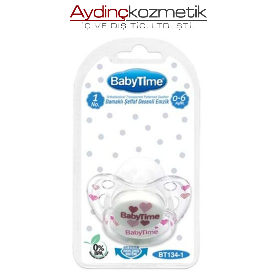Babytime Emzik Silikon Damaklı Desenli Bt-135