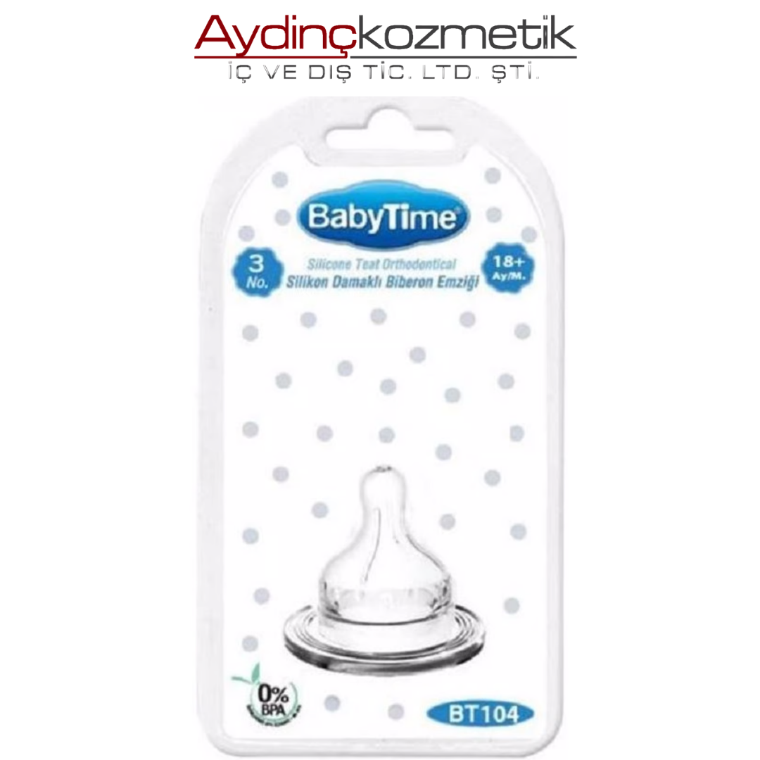 Babytime  Silikon Geniş Ağız Biberon Emz. No 3 104