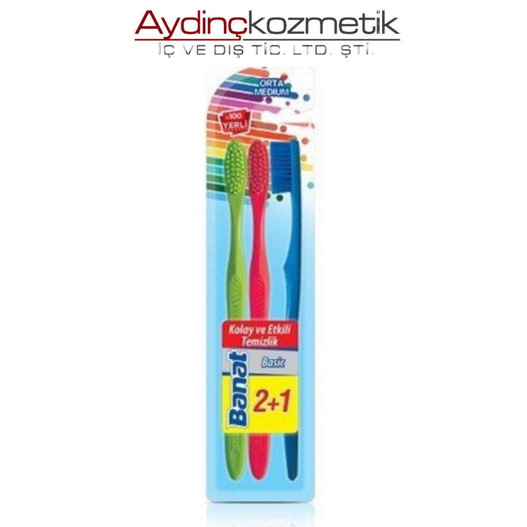 Banat Basic Diş Fırçası 2+1 Orta