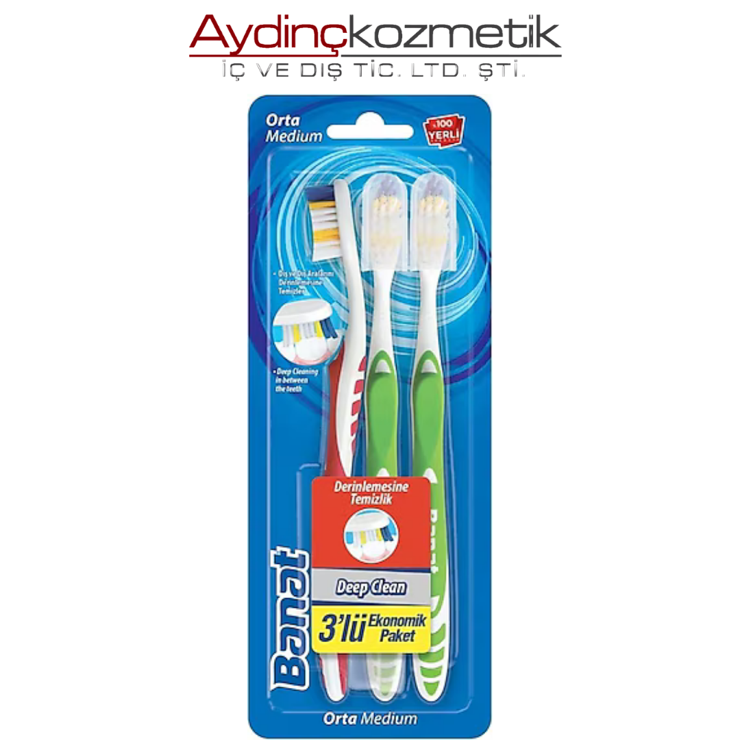 Banat Deep Clean 3'lü Diş Fırçası