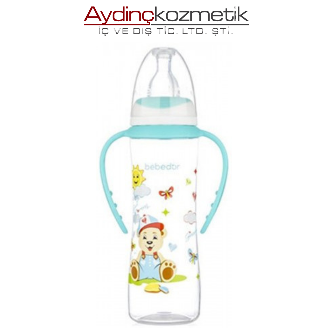 BEBEDOR BİBERON 250ML KULPLU DESENLİ  ORTA AKIŞ