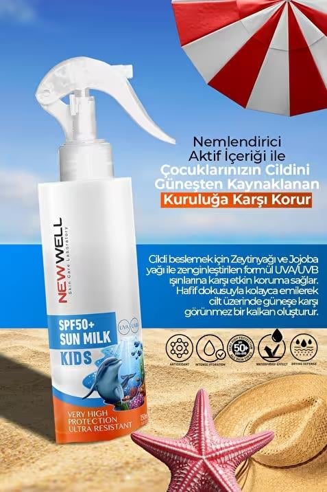 Çocuk Güneş Sütü Yüksek Koruma SPF50+ Jojoba Oil 150 ml