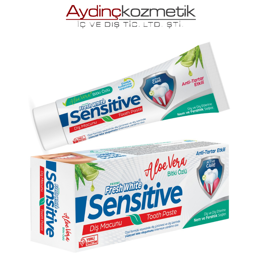 Fresh White Diş Macunu Sensitive Aloe Vera Özlü 90g