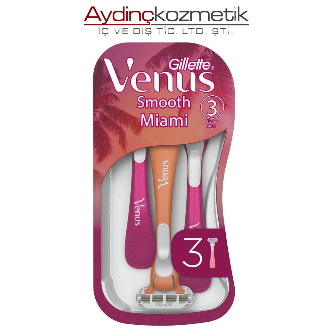 GILLETTE VENUS SMOOTH MIAMI 3 LÜ