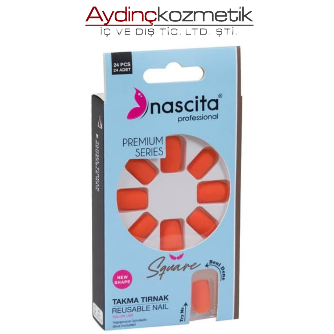 NASCITA- NASNAIL00159 24 LÜ RENKLİ TAKMA TIRNAK SQ