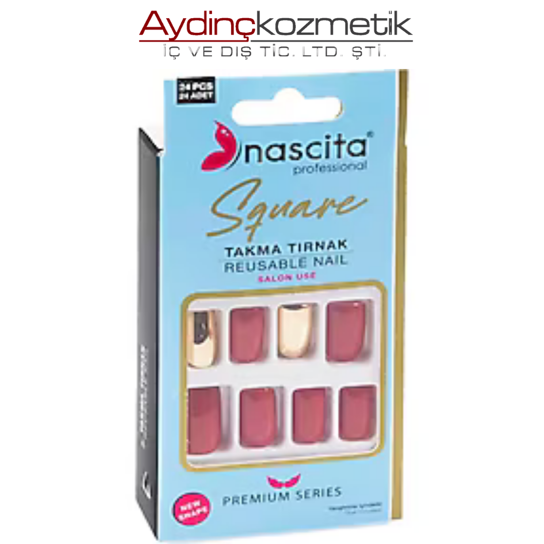 NASCITA- NASNAIL00160 24 LÜ RENKLİ TAKMA TIRNAK SQ