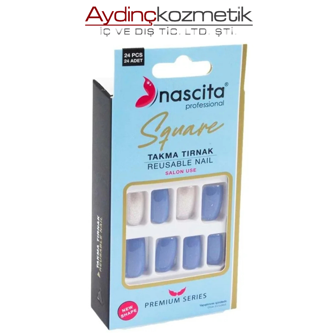 NASCITA- NASNAIL00161 24 LÜ RENKLİ TAKMA TIRNAK SQ