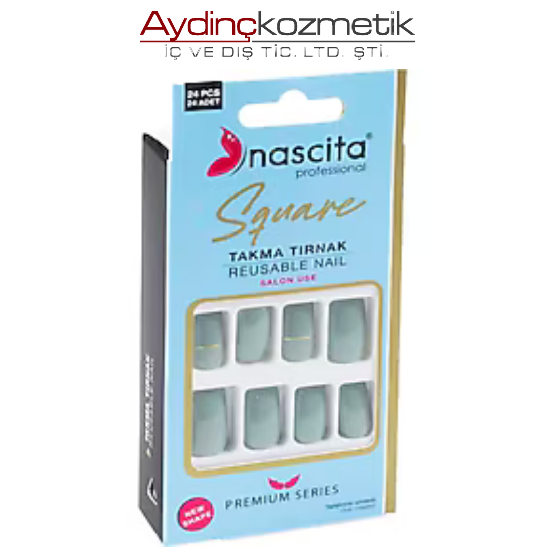 NASCITA- NASNAIL00162 24 LÜ RENKLİ TAKMA TIRNAK SQ