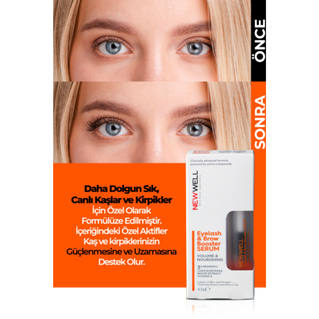 New Well Eyelash&Brow Booster Serum|Kaş ve Kirpik Serumu Güçlendirme Etkili 4.5 gr