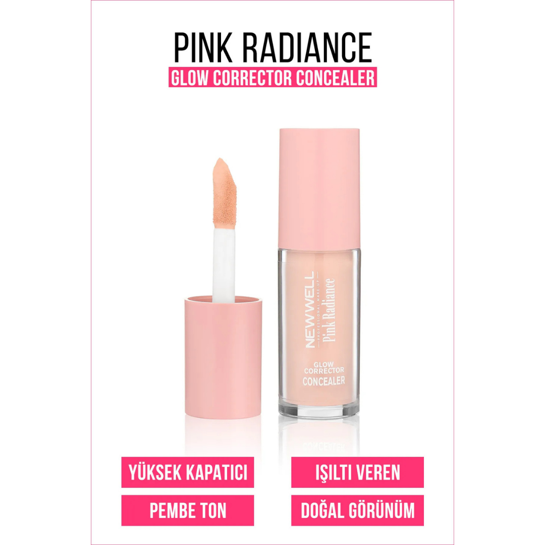 New Well Pink Radiance Glow Corrector Concealer Pembe Işıltılı,Parlaklık,Düzeltici,Kapatıcı 8 GR