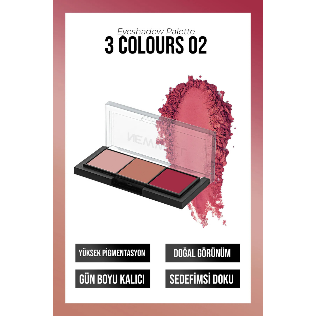 New Well Porcelain Make Up 3lü Far Paleti No02
