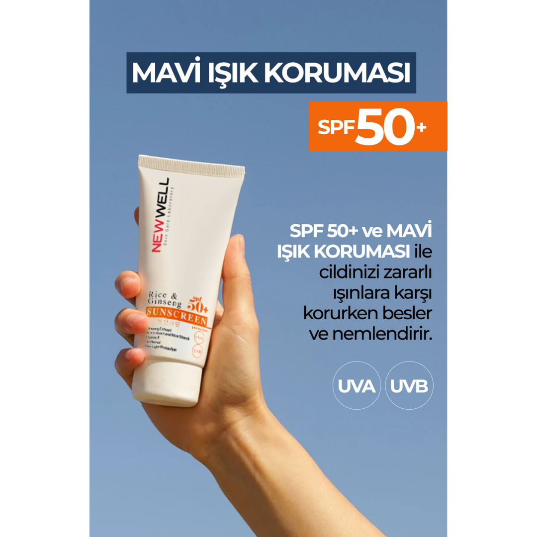New Well Rice & Ginseng Sunscreen Spf50+ Pirinç Özlü Güneş Kremi 50 ml